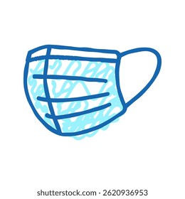 face mask doodle icon sketch vector. face mask sign. isolated symbol illustration