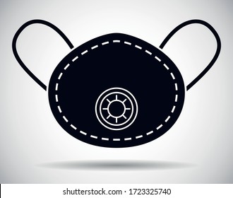 Face mask ffp and filter mask icon symbol