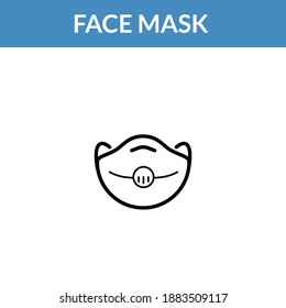 Face Mask flat Icon, infection control Mask to prevent colds, virus, pollen, pollution. Coronavirus, flu N95 Surgical mask