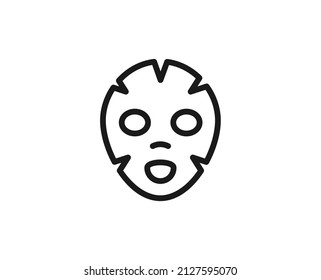 Face mask flat icon. Single high quality outline symbol for web design or mobile app.  Skin care thin line signs for design logo, visit card, etc. Outline pictogram EPS10