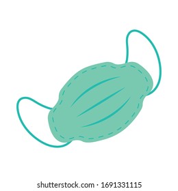Bilddesign der Vektorillustration mit Gesichtsmaske im Flachstil