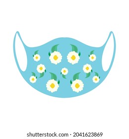 Face mask with floral patterns on it. New normal