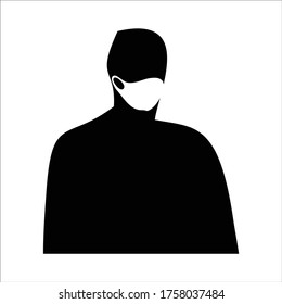 face mask, flu mask icon (man)