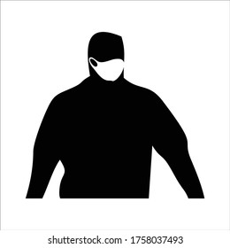 máscara facial, icono de máscara antigripal (hombre)