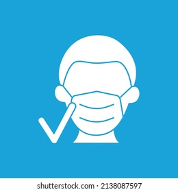 Face mask glyph icon. Covid19 prevention by medical mask. Healthcare concept.Filled flat sign. Isolated silhouette vector illustration