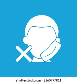  Face mask glyph icon. Incorrect mask wearing spread Covid19. Healthcare concept. Filled flat sign. Isolated silhouette vector illustration