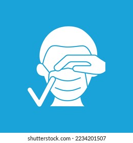  Face mask glyph icon. Regulations of mask wearing. Cover face. Covid19. Healthcare concept.Filled flat sign. Isolated silhouette vector illustration