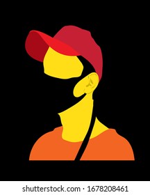 Diseño plano gráfico de máscara facial para la seguridad.