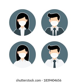 face mask icon avatar vector illustration
business face mask vector illustration