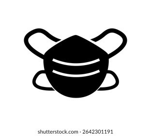 Face mask icon. Black Face mask silhouette vector design and illustration. 
