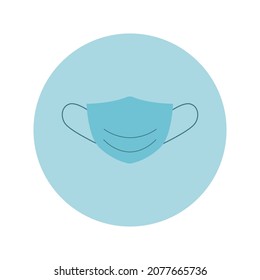 face mask icon covid19 medical blue protective