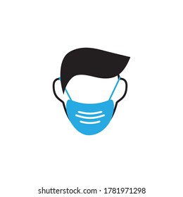Face mask icon design template vector isolated illustration