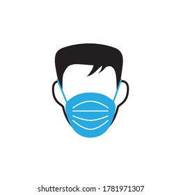 Plantilla de diseño de icono de máscara facial vector ilustración aislada
