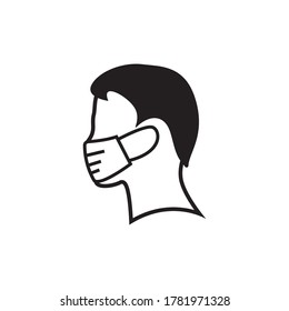 Plantilla de diseño de icono de máscara facial vector ilustración aislada
