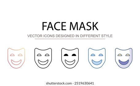 Diseño de icono de máscara con fondo blanco Ilustración de stock