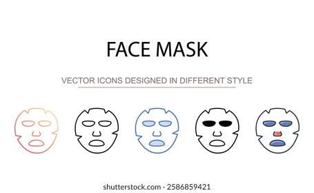 Face Mask icon design with white background stock illustration