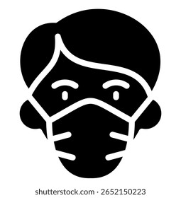 Face Mask Icon Element For Design