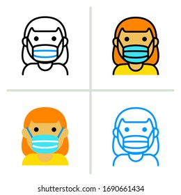Face Mask icon. Graphic element illustration with different style on white background. Vector Illustration. 
