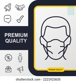 face mask icon graphic element. Modern design.