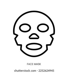 face mask icon. Line Art Style Design Isolated On White Background