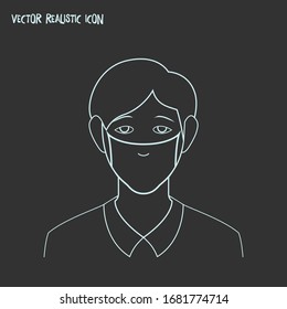 Face mask icon line element. Vector illustration of face mask icon line isolated on clean background for your web mobile app logo design.