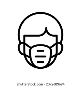 Gesichtsmaske Icon, Line Stil Symbol Vektorgrafik, Geeignet für Website, mobile App, Druck, Präsentation, Infografik und jedes andere Projekt.