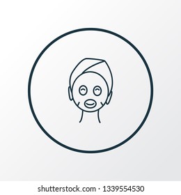Face mask icon line symbol. Premium quality isolated collagen element in trendy style.