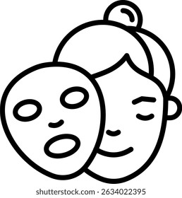 Ilustração do vetor de linha do ícone da máscara facial