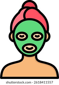 Face Mask Icon Lineal Color Vector Illustration