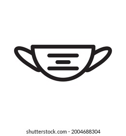 face mask icon or logo vector illustration of isolated sign symbol, vector illustration with high quality black outline.