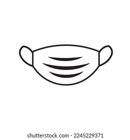 Face mask icon. Medical element line vector ilustration.