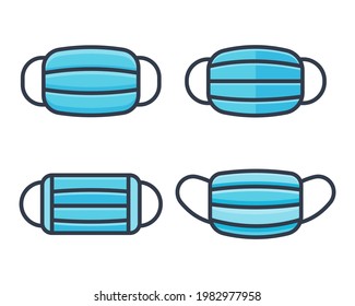 face mask icon. Medical mask for preventing the virus in patients with high fever.
