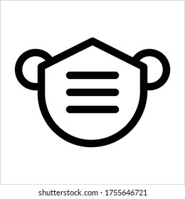 Icono de máscara facial para interfaz de usuario móvil o sitio web.Nuevo normal