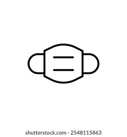 Face mask icon Outline set in black and white color
