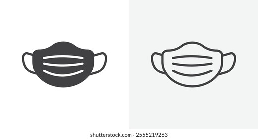 Face mask icon. outlined vector style.