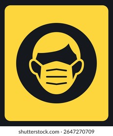 Face Mask Icon Representing Respiratory Protection in Industrial and Healthcare Settings