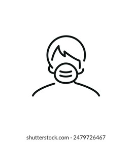 Icono de máscara facial. Icono de máscara facial simple para redes sociales, App y Diseño web. Ilustración vectorial.