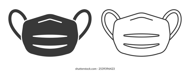 Face mask icon symbol. Medical Protection mask sign logo. Vector illustration image. Isolated on white background.
