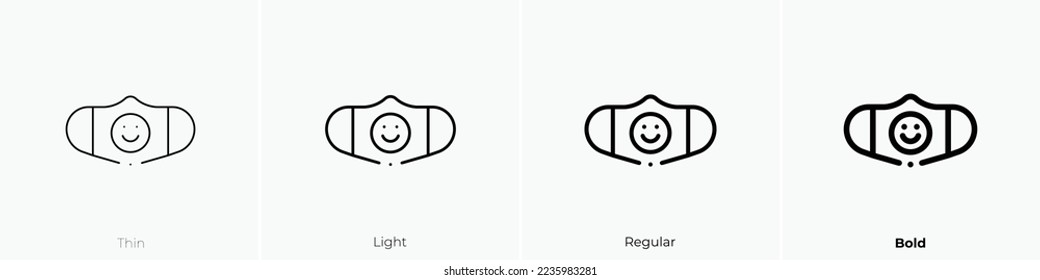 face mask icon. Thin, Light Regular And Bold style design isolated on white background