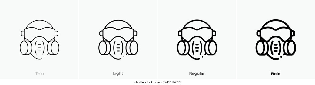 face mask icon. Thin, Light Regular And Bold style design isolated on white background