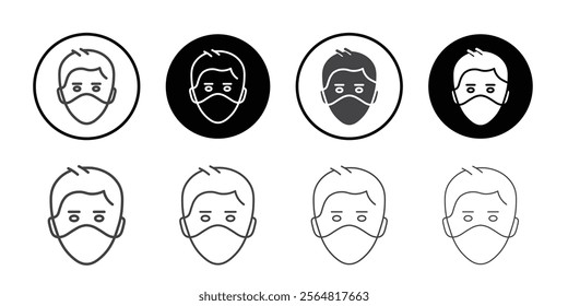 Face mask icon Thin outline art symbol