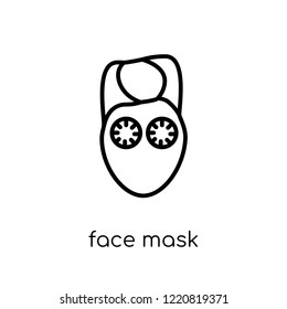 face mask icon. Trendy modern flat linear vector face mask icon on white background from thin line collection, outline vector illustration