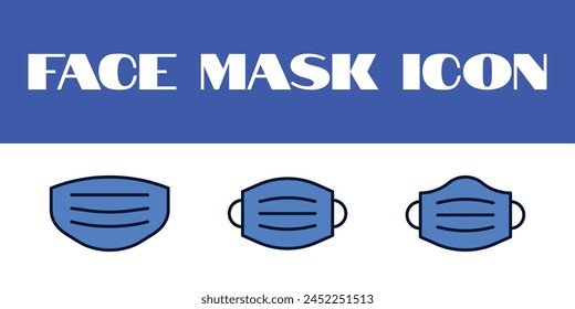 Face Mask Icon Vector Face covid 19 Protection Mask Icon Set Illustration