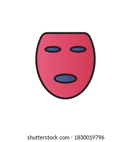 face mask icon vector filled outline design. isolated on white background