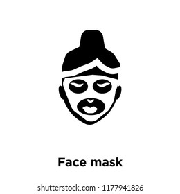 Face mask icon vector isolated on white background, logo concept of Face mask sign on transparent background, filled black symbol