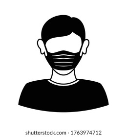 Face mask icon vector isolated on white background, Face mask icon design flat.