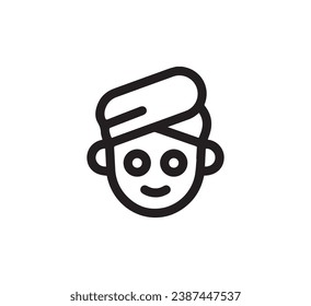 Face Mask icon vector. Linear style sign for mobile concept and web design. Face Mask symbol illustration. Pixel vector graphics - Vector.