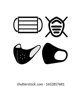 Face mask icon vector logo