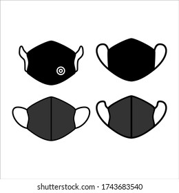 Face mask icon vector logo