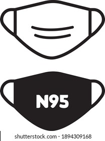 Face mask icon vector, prevent the spread of virus germs, outline design vector illustration